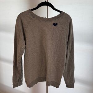 Charcoal Heart Accent Women's Sweater